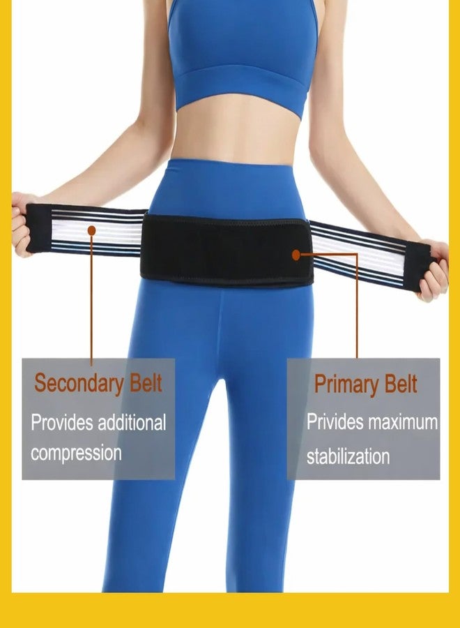 Tradehub® Lower Back Support Brace Sacral Belt for Men and Women, Anti-Slip Sciatica Pain Relief, Sacroiliac SI Joint Hip Pelvic Belt, Regular Size, Black - Image 3