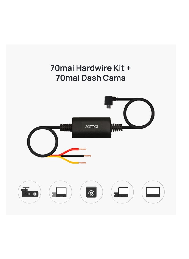 Arabest - 70mai Hardwire Cable Kit for 24H Parking Monitoring A500 A800 DashCam Widemidrive up02 - Image 1