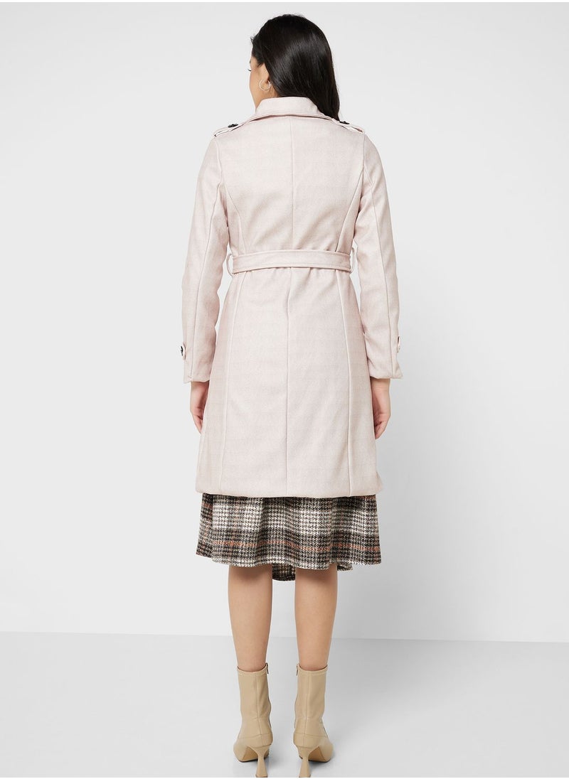 ELLA - Double Breasted Belted Coat - Image 1