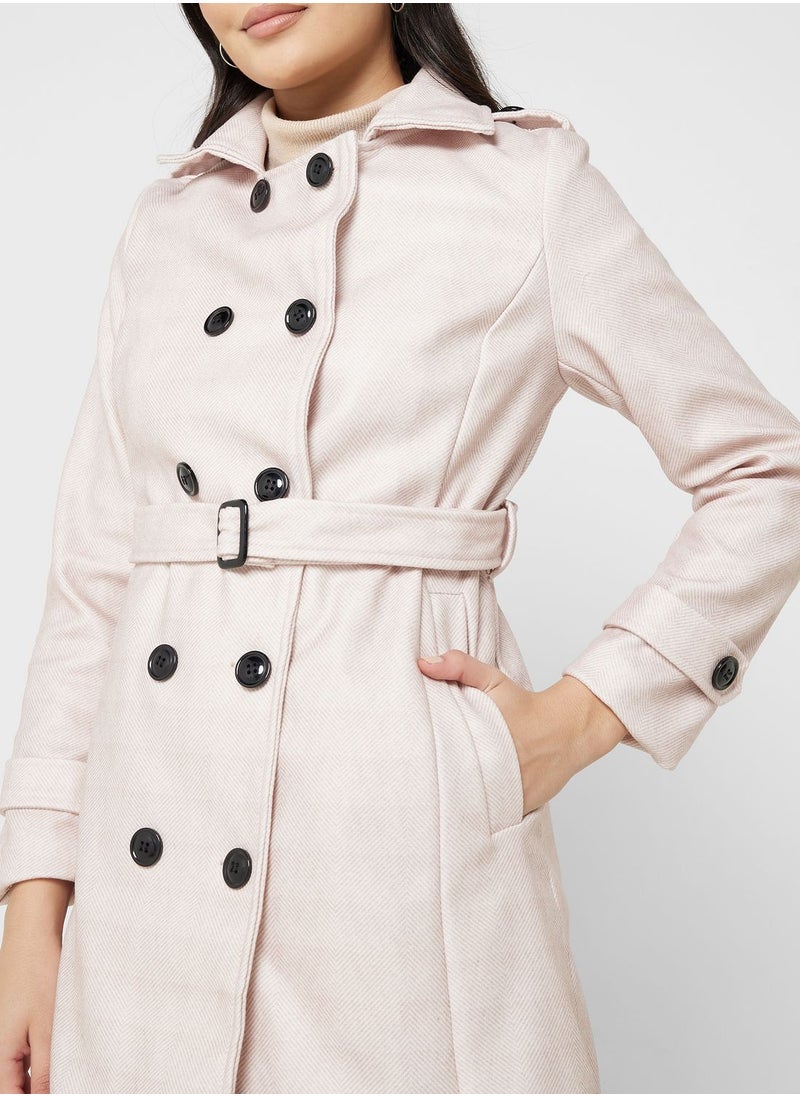ELLA - Double Breasted Belted Coat - Image 1