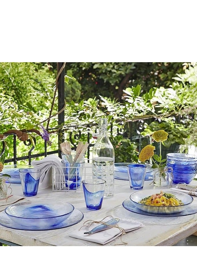 هوم زون مجموعة من 4 قطع زجاجة زجاجية للزيت والماء والخل قابلة لاعادة الاستخدام ضمن مع غطاء متحرك، 1 لتر - Image 3