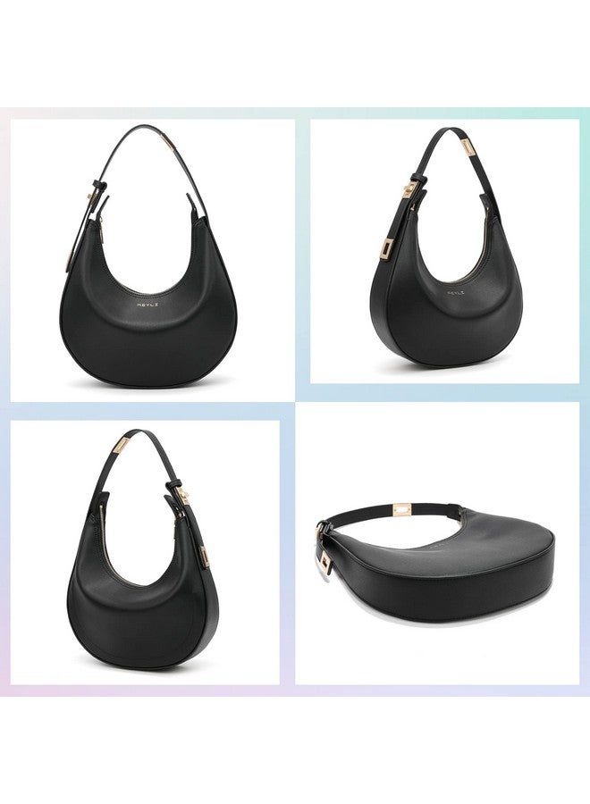 حقيبة يد نسائية صغيرة مقاومة للماء من الجلد من Keyli، حقيبة يد عصرية بسحاب علوي وحزام قابل للتعديل، لون أسود - Image 3