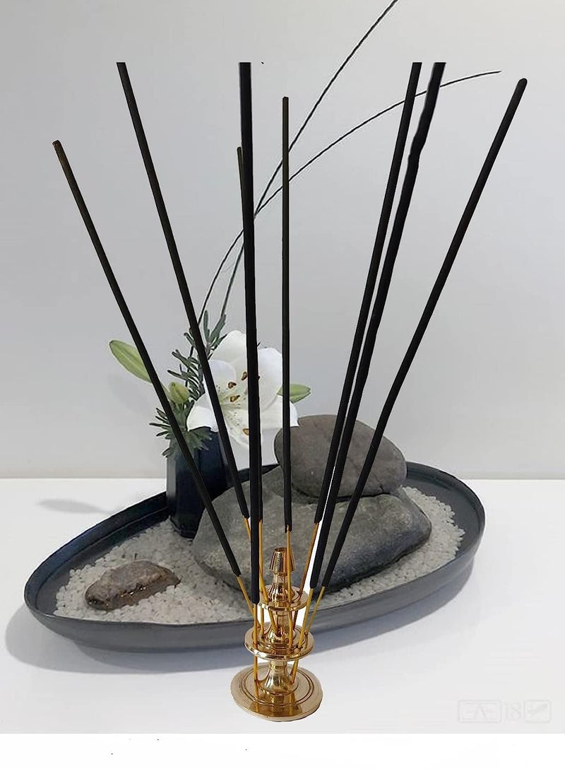 Denique Brass Founten Shape Incense Holder Agarbatti Stand Incense Holder Antique Incense Burner Incense Stick Holder Indian Decor Pooja Items Dhoop Stick Holder