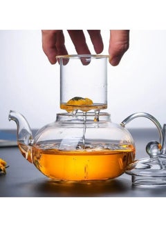GGEROU Glass Teapot 600ml  Glass Borosilicate Tea Maker with Tea Filter Heat Resistant and Microwave Resistant for Black Tea Green Tea Fruit Tea Scented Tea Tea Bag Loose Tea Filter  - Image 2