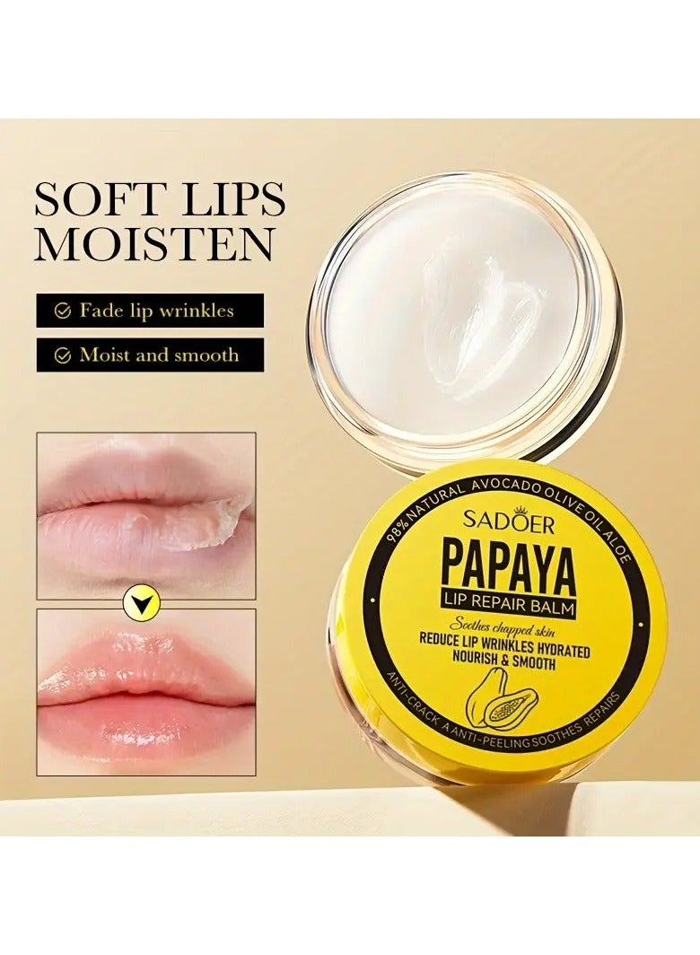 Papaya Lip Balm Smoothing Wrinkles Hydrated Moisturizing  Smooth Nourishing Skin Lip Balm Day And Night Repair Lip - Image 1