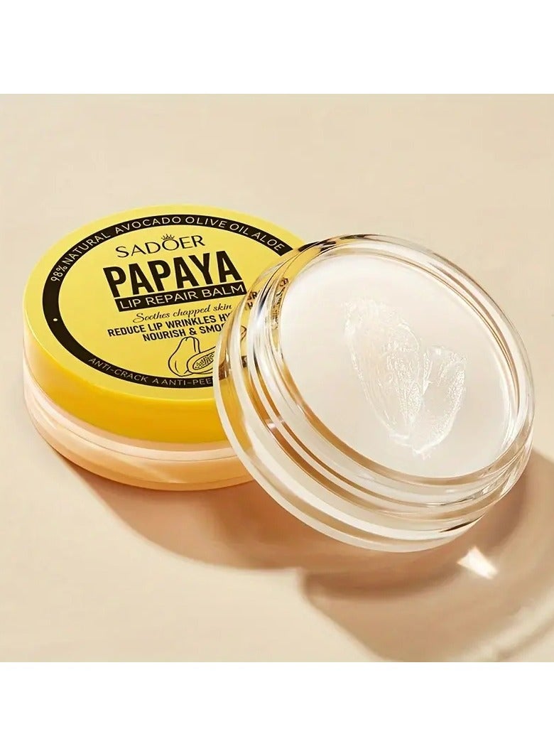 Papaya Lip Balm Smoothing Wrinkles Hydrated Moisturizing  Smooth Nourishing Skin Lip Balm Day And Night Repair Lip - Image 5