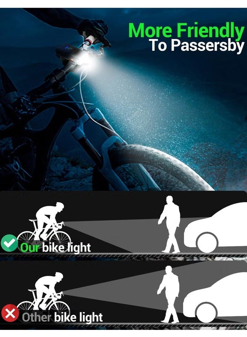 كيلا مصباح دراجة، مصباح دراجة فائق السطوع، عالي اللومن، مجموعة مصابيح أمامية وخلفية قابلة لإعادة الشحن عبر USB، 6+4 أوضاع، مصباح أمان أمامي وخلفي مقاوم للماء، مناسب للطرق والجبال وركوب الدراجات الليلية. - Image 3