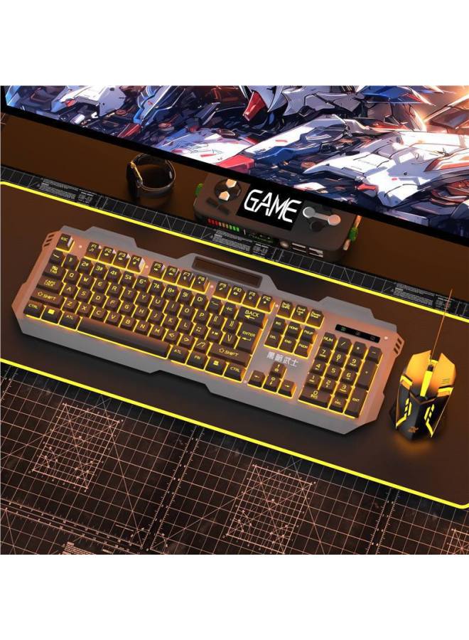 Wired Keyboard Mouse Headset Suit Suspension Mechanical Feel Luminous USB Universal Suspension Office E-sports Universal 
