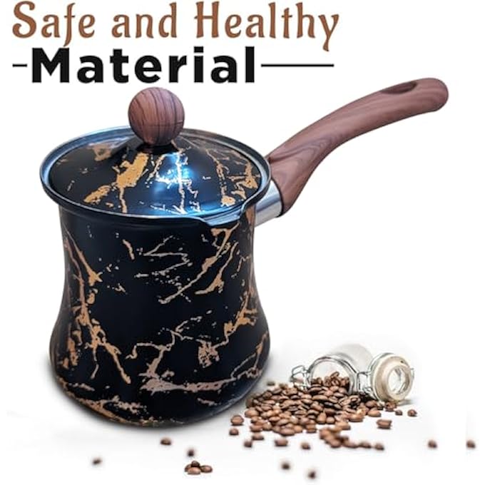 ريحني إبريق القهوة التركي من الفولاذ المقاوم للصدأ مع غطاء متعدد الأغراض - Image 4