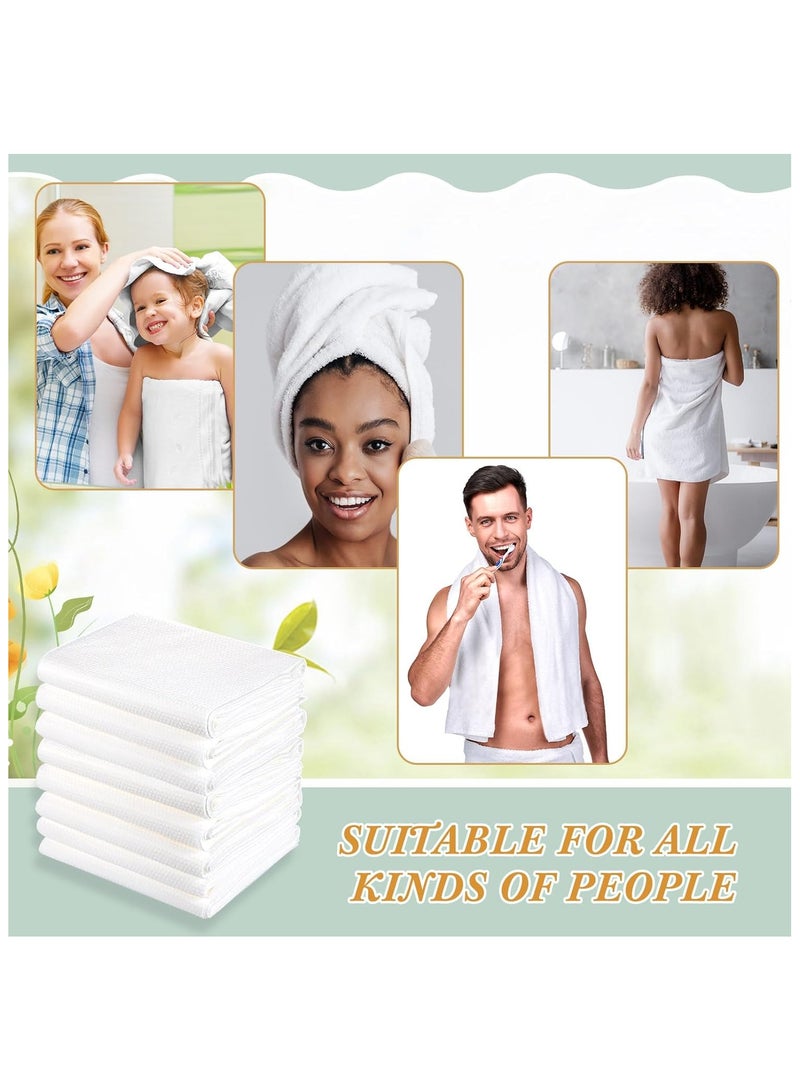 30 Pcs 27.5 x 55 Inch Disposable Bath Towels,White Large Body Camping Towel,Quick Dry Disposable Towels,Bulk Thickened Absorbent for Travel Shower Hiking Backpacking Bathroom  - Image 3