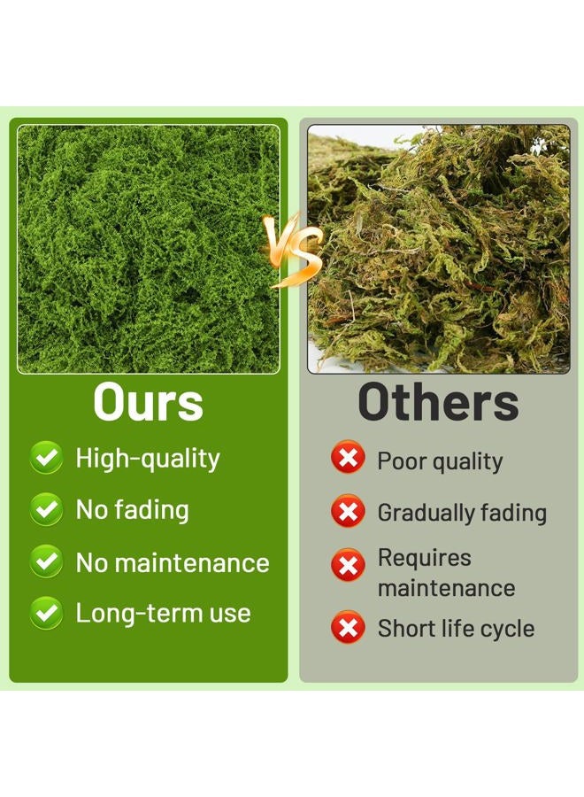 Jollidecor 1.54 LB Fake Moss for Crafts, Artificial Decorative Light Green and Dark Green Faux Moss DIY Fairy Garden Decor for Indoor Decor - Image 4