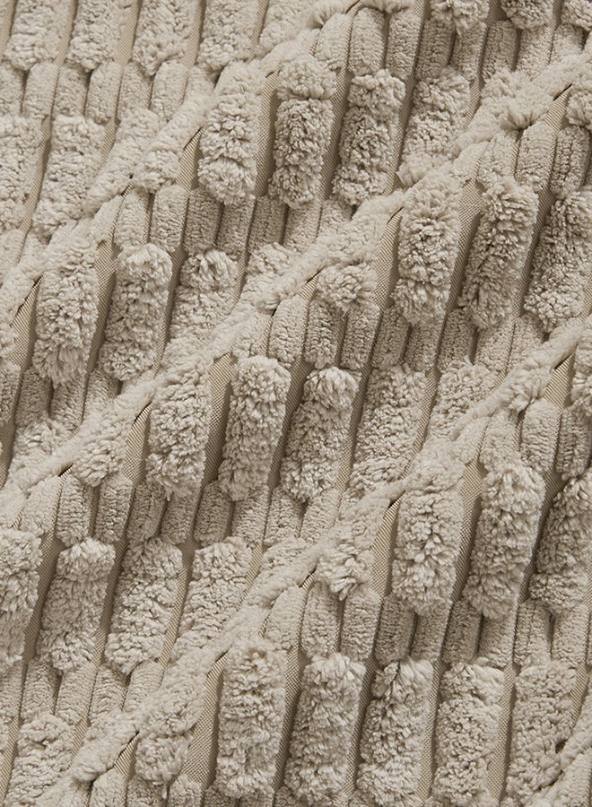 Fancy Homi Set of 2 Neutral Decorative Throw Pillow Covers for Couch, Bed & Sofa, Soft and Fluffy Corduroy Pattern, Aesthetic & Modern Design - 45x45 cm - Taupe - Image 4