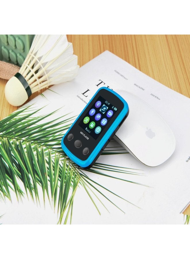 Back Clip Bluetooth External Plug TF Card MP3 Player E-book One-click Recording Preservation Recording Pen-Body Color:Blue-Memory Capacity:4GB