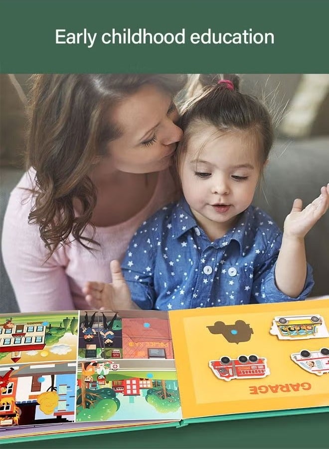 Quiet Children's Book, Early Education Enlightenment Quiet Sticker Book for 2-6 Years Old Toddlers, 10 Pages Educational Toy Travel Toy for Boys and Girls, Preschool Learning, Animal Theme - Image 2