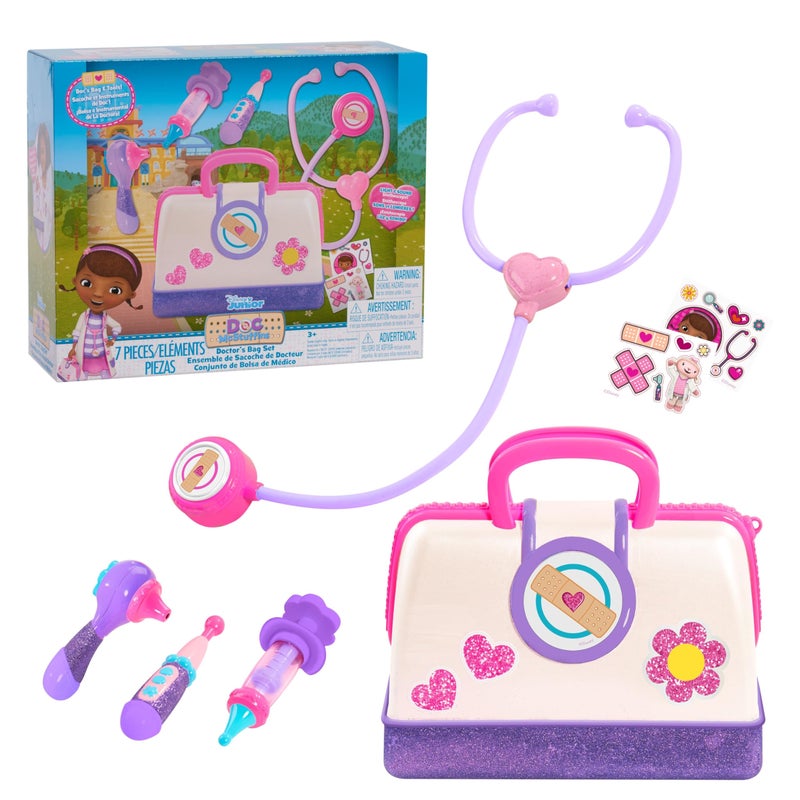 DOC MCSTUFFINS Disney Junior Toy Hospital Doctor's Bag Set, 7-piece Dress Up and Pretend Play Doctor Kit, Officially Licensed Kids Toys for Ages 3 Up - Image 1