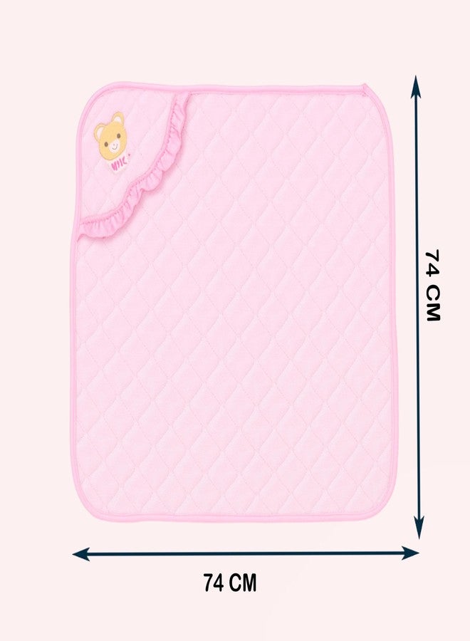 Infantbond by Fareto Hooded Quilted Wrapper for New Born Baby | Ultra-Soft Cotton, Warm & Breathable Blanket | Ideal for Swaddling, Sleeping & Travel (0-12 Months) (Pink) - Image 3