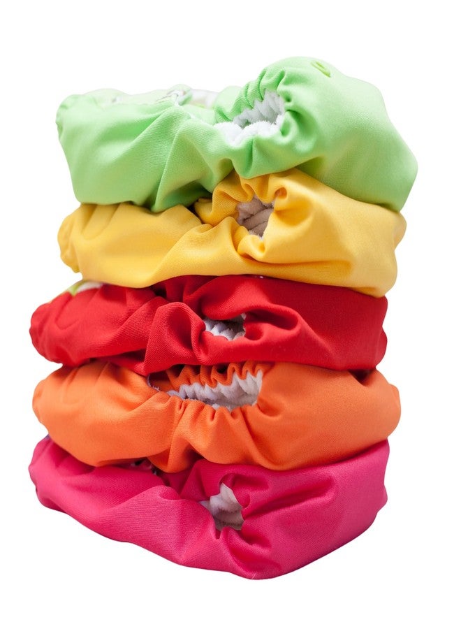 Tip 'n' Top® Cloth Diapers for Babies Reusable and Adjustable Snap Buttons, Multicolor, Age- 3 Months to 3 Years (5 Diapers + 5 Insert Pads) - Image 2
