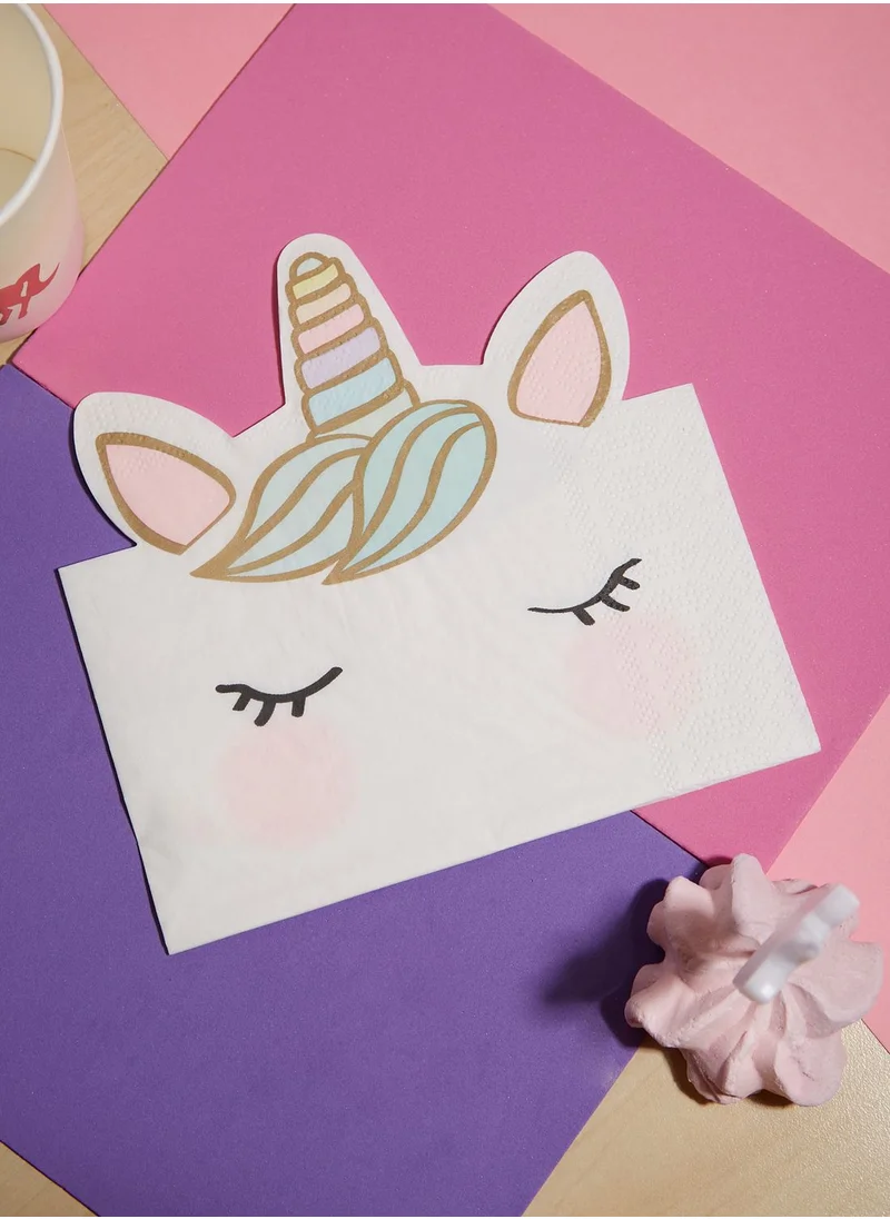 Talking Tables We Heart Unicorns Shaped Napkin 12Pk