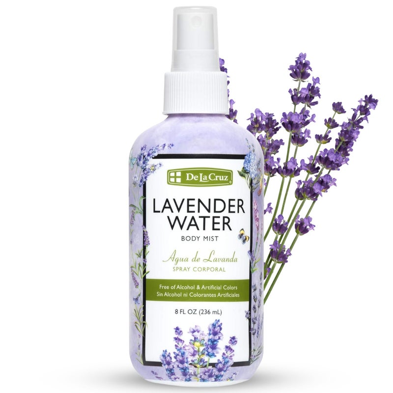 De La Cruz Lavender Water Body Mist  Lavender Spray body mist With Pure Lavender Essential Oil 8 fl oz 236 mL