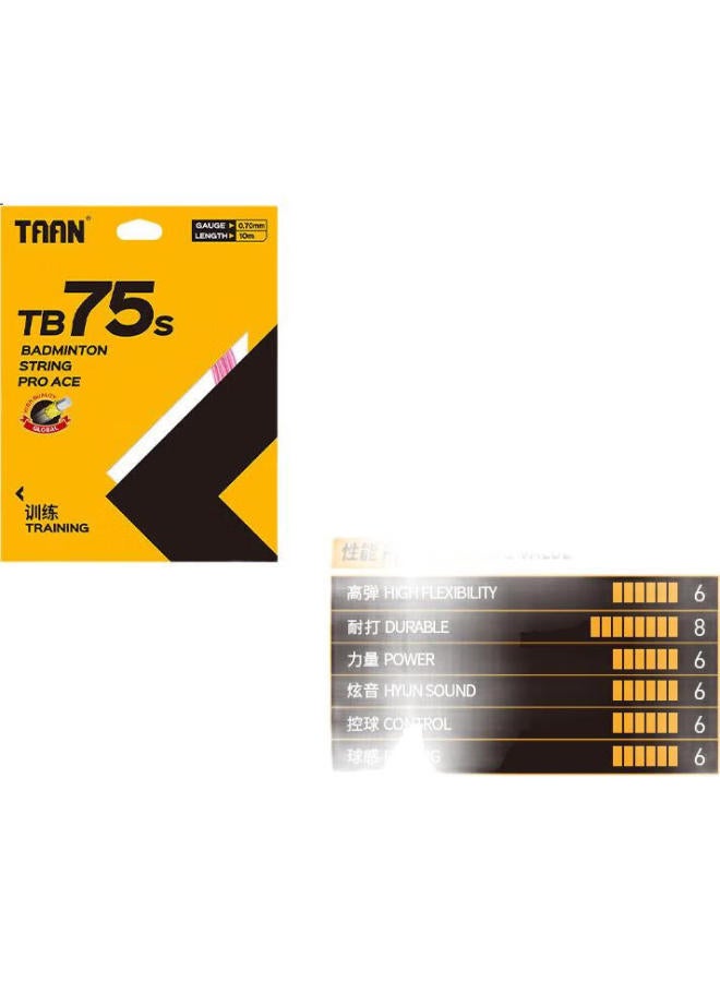 Taan Badminton Racket String, Competition And Training String, Durable, High Elasticity, Speed Type Tb75S, Pink, 3-Pack - Image 1