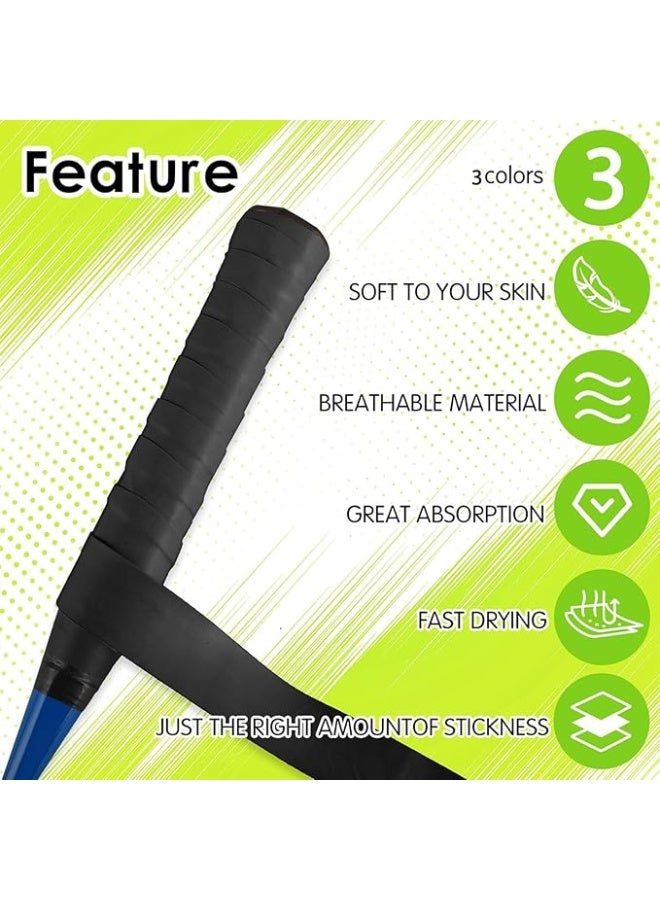 6 Pack Tennis & Badminton Racket Grip Tape, Absorbent Dry Feel Badminton Racket Grip Tape Overgrip Replacement for Squash Baseball Bat Softball Bat (3Colors) - Image 4