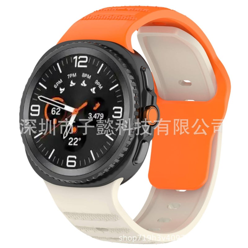 سوار ساعة ذكية رياضي من السيليكون متوافق باللون أحمر قابل للتعديل مع Samsung Galaxy Watch 8 Classic بملاءمة قابلة للتعديل وحزام ناعم للاستبدال اليومي - Image 5