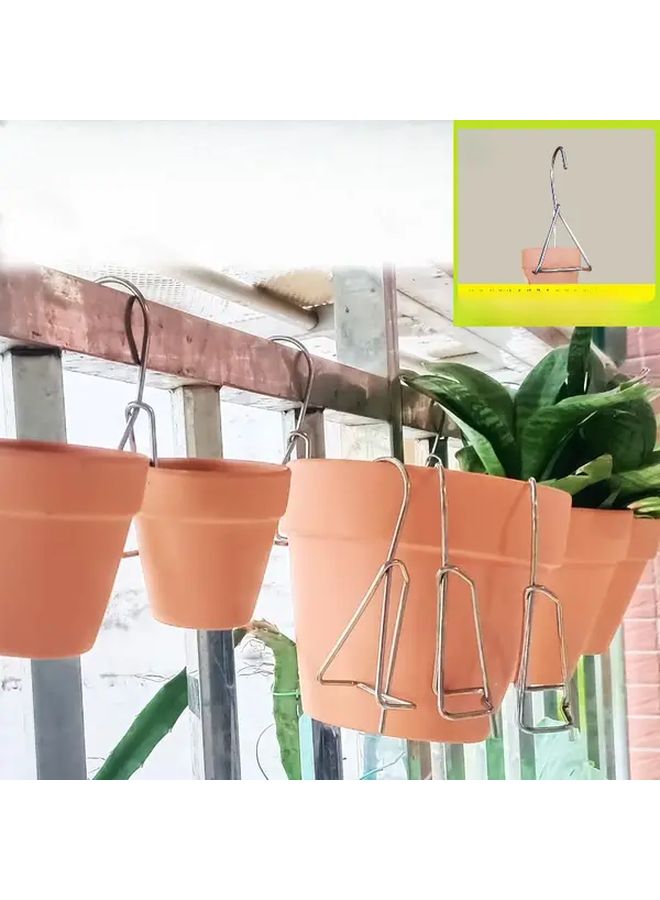 5 Pcs Heavy Duty Stainless Steel Wall Mounted Plant Hanger Hooks Vertical Silvery Corrosion Resistant Easy Install With Screws For Hanging Flower Pot Holders Balcony Fence - Image 1