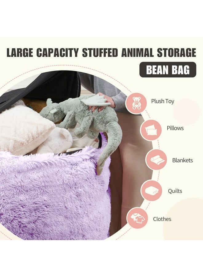 ODreamyDogs 5FT Bean Bag Cover for Stuffed Animals Machine Washable, Gaming Bean Bag Chairs for Adults Teens Girls, Lovely Cute Bean Bag Storage Stuffed Animal, Purple - Image 3