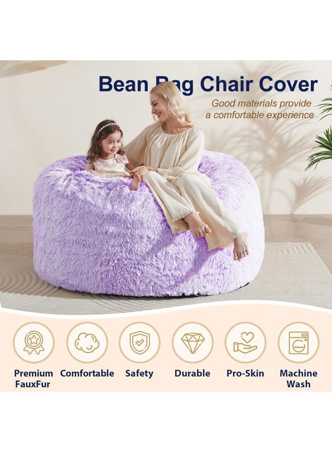 ODreamyDogs 5FT Bean Bag Cover for Stuffed Animals Machine Washable, Gaming Bean Bag Chairs for Adults Teens Girls, Lovely Cute Bean Bag Storage Stuffed Animal, Purple - Image 4