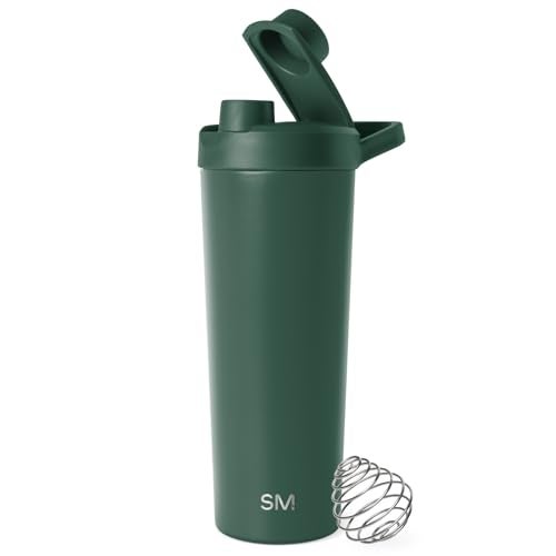 Simple Modern Stainless Steel Shaker Bottle with Ball 24oz | Metal Insulated Cup for Protein Mixes, Shakes and Pre Workout | Rally Collection | Forest - Image 1