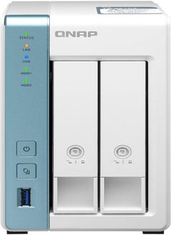 QNAP خادم QNAP 2 Bay NAS، معالج Alpine AL-314، رباعي النواة 1.7 جيجا هرتز، ذاكرة وصول عشوائي SO-DIMM DDR3 سعة 4 جيجا بايت، شبكة محلية 2.5 جيجا بايت (لا يوجد محرك أقراص ثابت) | TS-231P3-4G  - Image 1