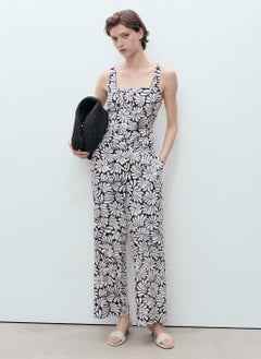 MANGO Floral Fitted Linen Top  - Image 5