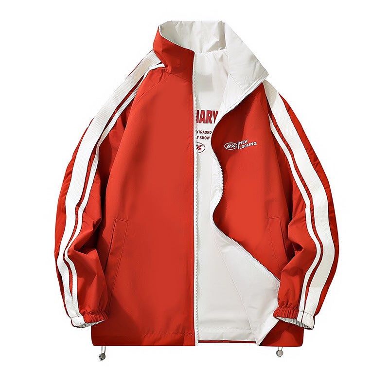 Reversible Jacket Couple Loose Stand Collar 2025 Spring & Fall New Fashion Brand Jacket Casual Sports - Image 5