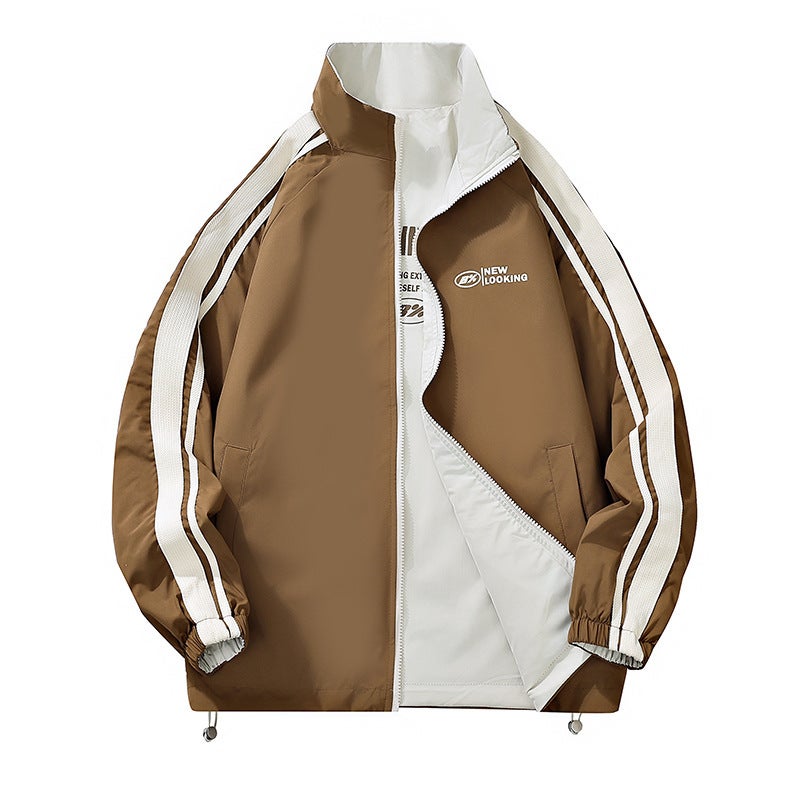 Reversible Jacket Couple Loose Stand Collar 2025 Spring & Fall New Fashion Brand Jacket Casual Sports - Image 2