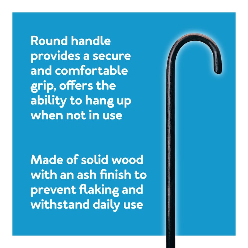 CAREX Solid Wood Walking Cane - Wooden Canes for Men & Women with 250 lb Weight Capacity - 36â€ Long, 1" Diameter, Wood Canes with Walnut Finish - Rubber Tip Single Point Cane, Walnut Finish, Organic Calendula, 1 Count - Image 4