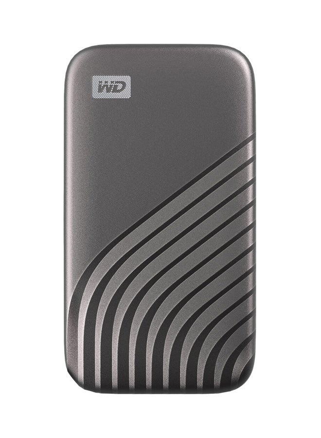WD 1TB My Passport SSD USB 3.2 Gen 2 Type-C Portable SSD, Up to 1050 MB/s Read, 1000MB/s Write Speeds, Rugged and Compact Design, USB-A Adapter, Grey | WDBAGF0010BGY-WESN 1 TB - Image 1