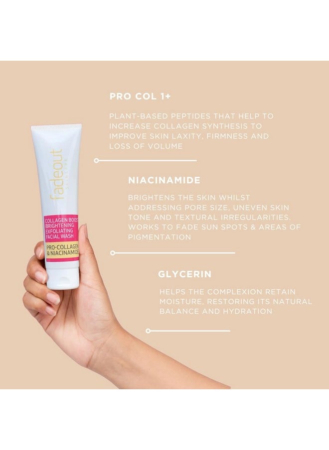 FADE OUT Collagen Boost Brightening Exfoliating Face Wash, 100Ml | Facial Wash With Pro-Collagen And Niacinamide | Face Wash For Women & Men  - Image 4