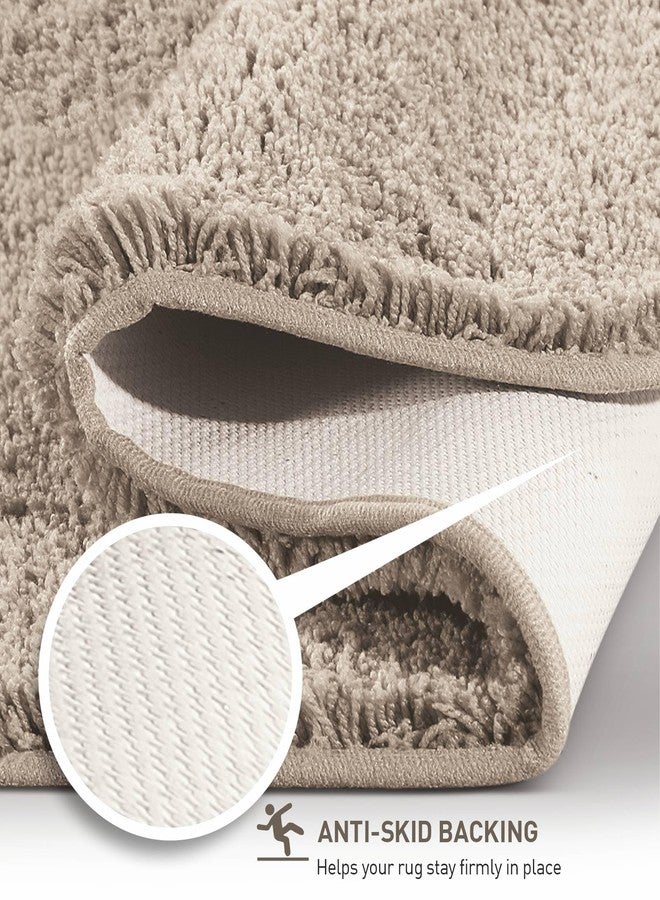 Obsessions Ultra-Absorbent Quick-Dry Bath Mat | 1400 GSM Polyester | Soft, Non-Slip & Fast-Drying Bathroom Rug for Safety & Comfort | 40 × 60 cm | Taupe - Image 3