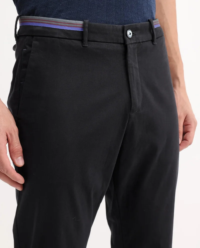 Rare Rabbit Men's Plain Cotton Stretch Trouser