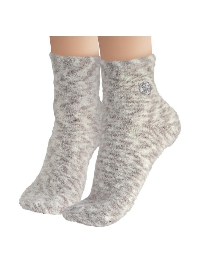 Earth Therapeutics Aloe Socks - Infused W/Aloe Vera & Vitamin E - Helps Dry Feet, Cracked Heels, Calluses - Use With Lotion - Grey/Confetti (2 Pairs) - Image 3