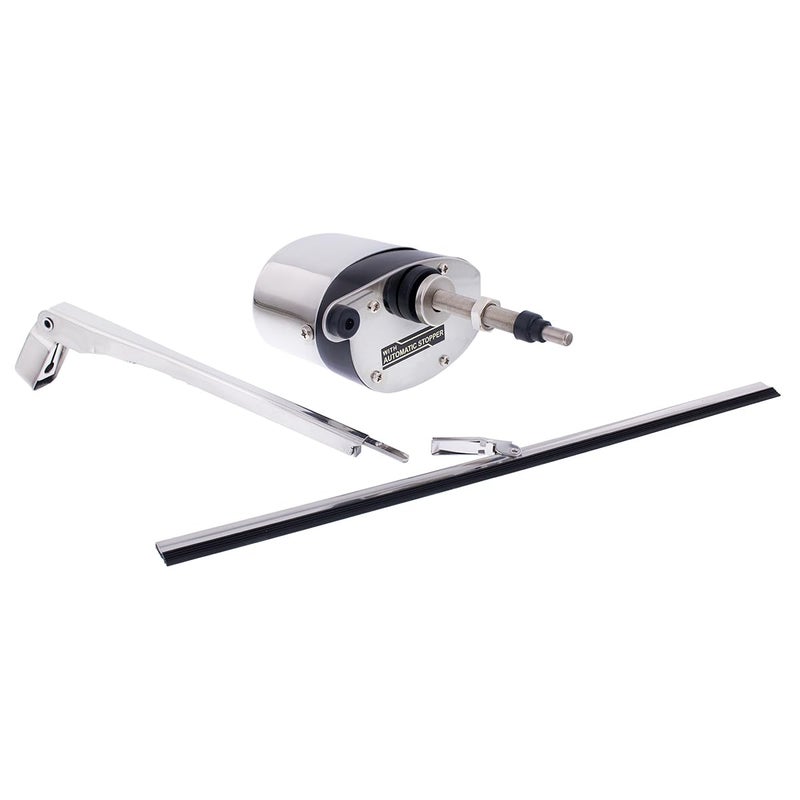 United Pacific A6236 Electric Wiper Motor Set w/Wiper Arm & 11-inch Blade, 110 Degree Swing w/Automatic Self Park, 12V - Steel Housing - One Unit - Image 1