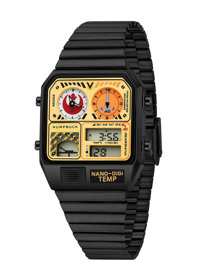 HUMPBUCK Wristwatch for Men Waterproof Dual Time Watch with Digital Display Temperature Display Classic Style - Image 1