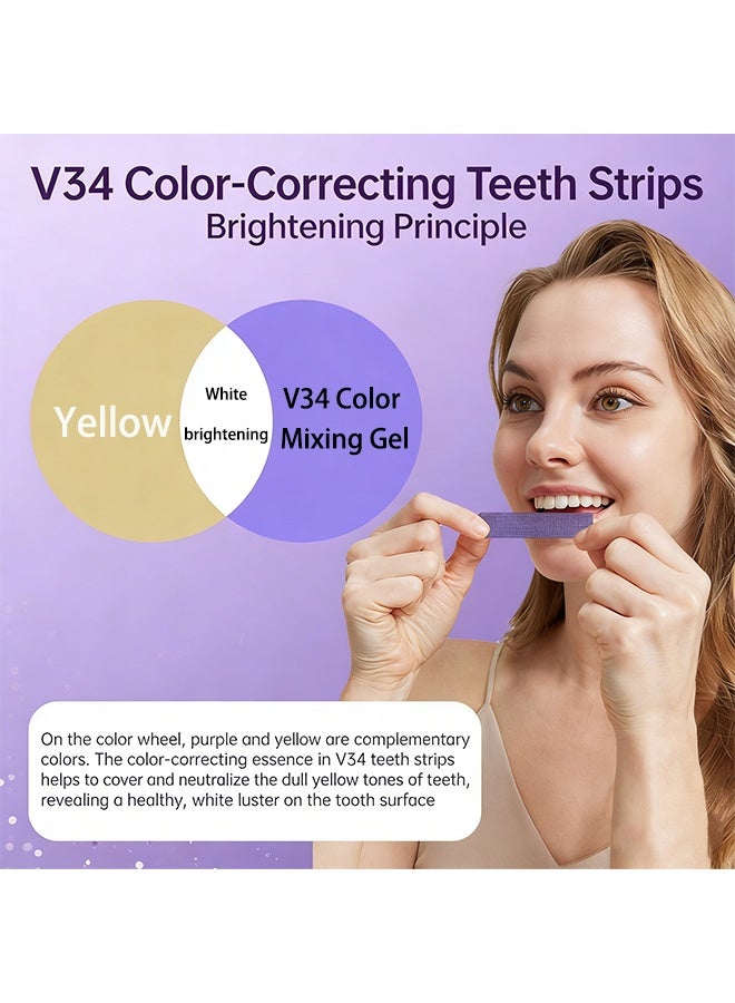IVISMILE Purple Instant Whitening Strips, Natural Teeth whitening Strips Sensitive White Strips for Teeth whitening-7 Days for Smile Effective & Gentle Dental Whitener Peroxide-Free,Deep Stains Removal （14 Pices） - Image 4