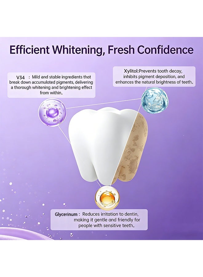 IVISMILE Purple Instant Whitening Strips, Natural Teeth whitening Strips Sensitive White Strips for Teeth whitening-7 Days for Smile Effective & Gentle Dental Whitener Peroxide-Free,Deep Stains Removal （14 Pices） - Image 3