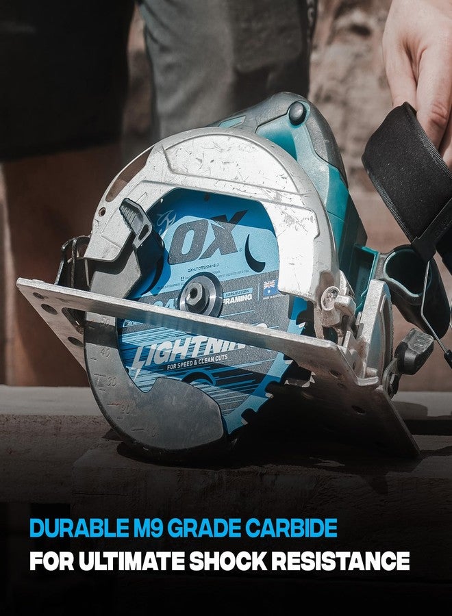 OX Tools Lightning 7-1/4" Circular Saw Blade for Framing - 184mm 24 Tooth & 5/8" Bore Laser Cut Carbide Tipped M9 Grade Construction - Circular Saw Blades Made in Australia for Wood Cutting - Image 5