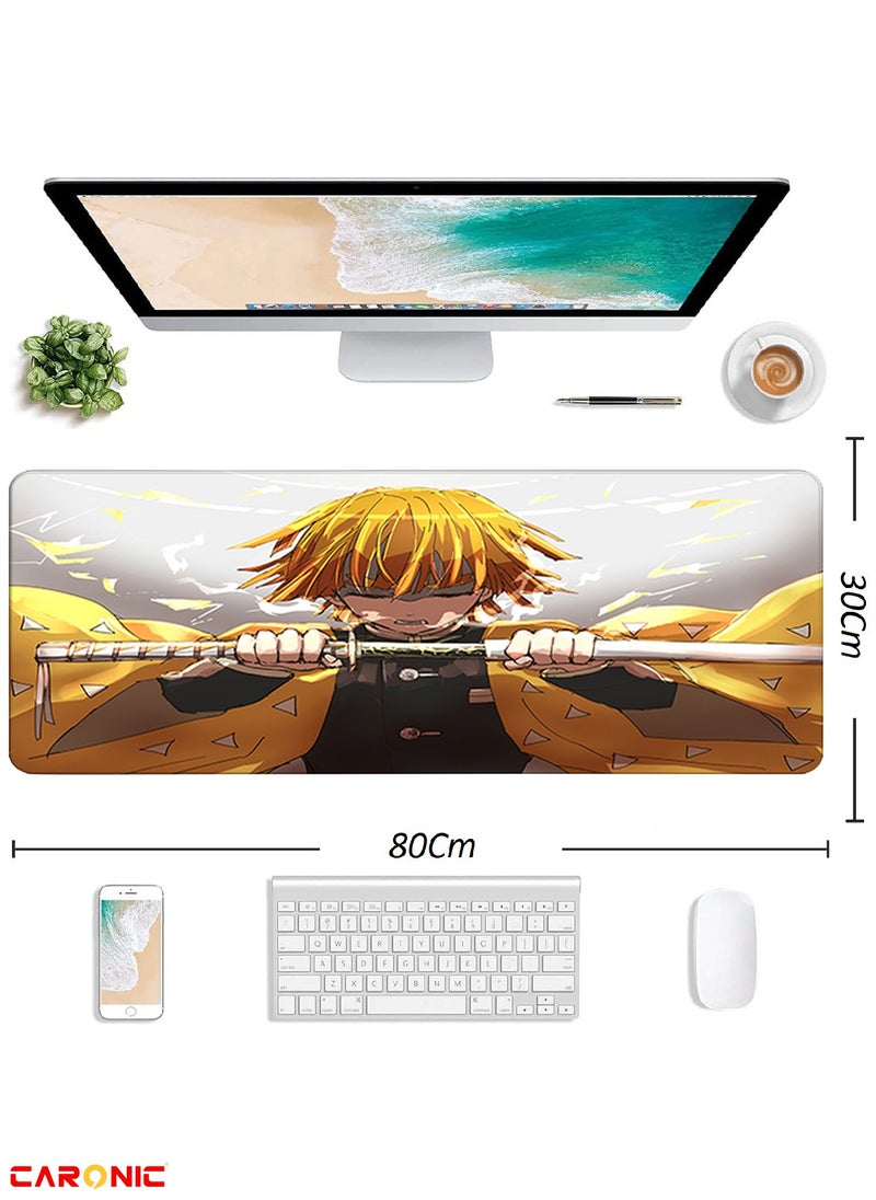 CARONIC Large Gaming Mouse Pad with Superior Micro Weave Cloth Extended Desk Mousepad with Stitched Edges Non-Slip Base Water Resist Keyboard Pad For Gamer And Office Home DS 13  - Image 3