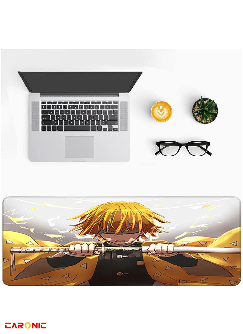 CARONIC Large Gaming Mouse Pad with Superior Micro Weave Cloth Extended Desk Mousepad with Stitched Edges Non-Slip Base Water Resist Keyboard Pad For Gamer And Office Home DS 13  - Image 4