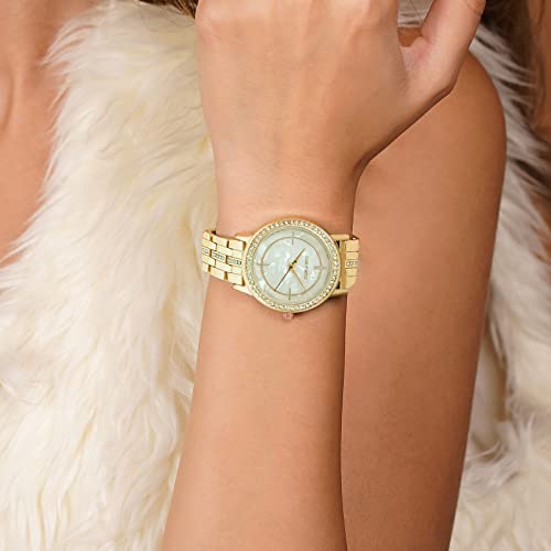 Joker & Witch Moonlight 34mm Gold Dial 16mm Gold Stainless Steel Watch for Women - Image 2