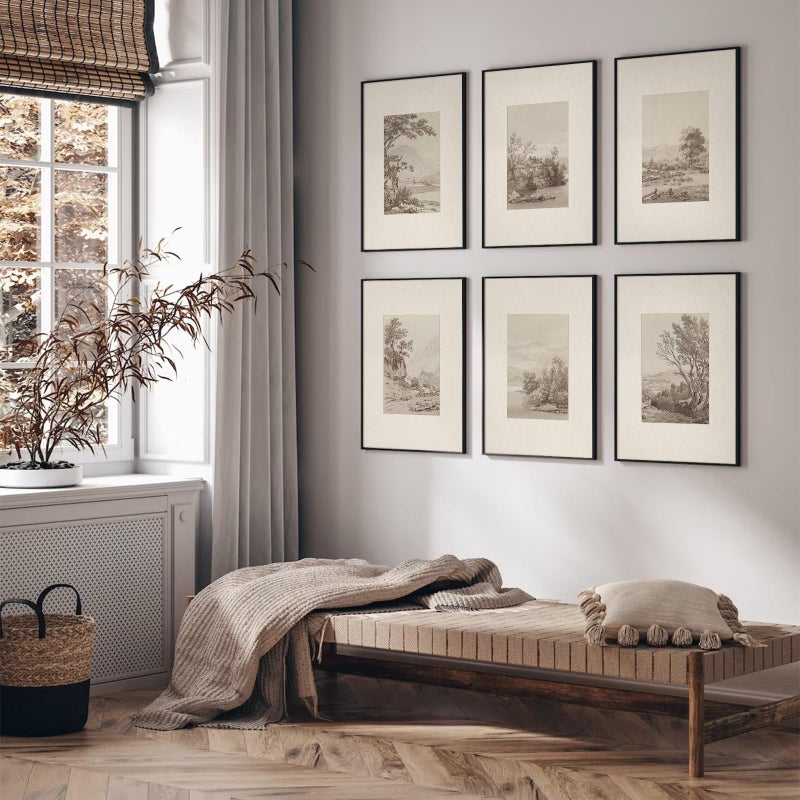 Joocrise Neutral Wall Art Decor Set of 6 Vintage Canvas Wall Art Rustic Farmhouse Wall Art Botanical Prints Country Pictures Neutral Vintage Artwork for Living Room Bedroom 8x10 Inch Unframed - Image 4