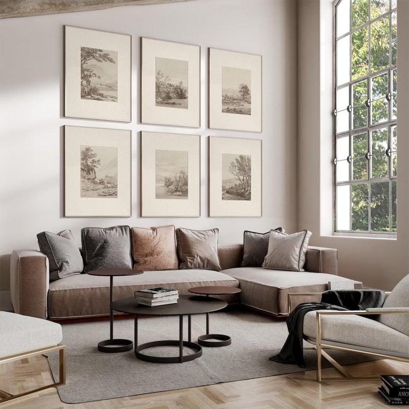 Joocrise Neutral Wall Art Decor Set of 6 Vintage Canvas Wall Art Rustic Farmhouse Wall Art Botanical Prints Country Pictures Neutral Vintage Artwork for Living Room Bedroom 8x10 Inch Unframed - Image 3